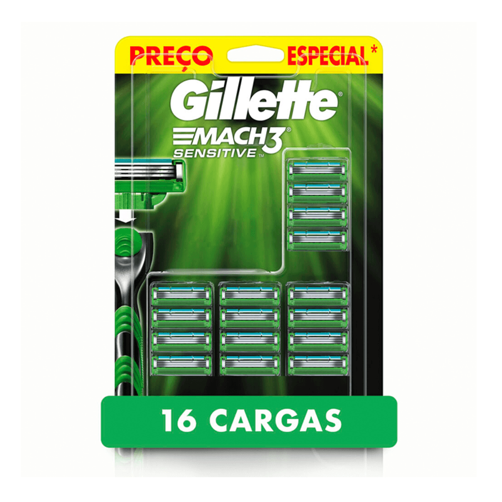 Carga Gillette Mach 3 Sensitive 16 Unidades - Drogarias Pacheco