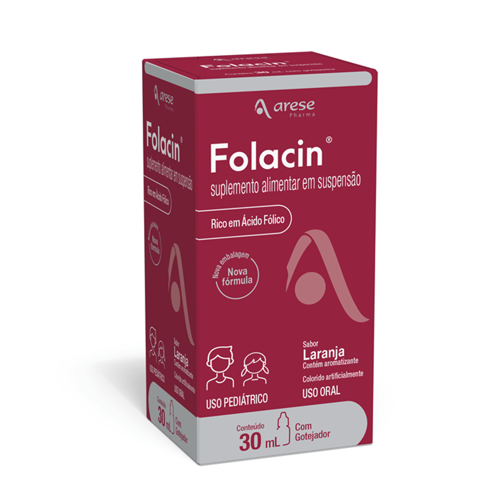 Folacin Gotas 0,2mg/ml Arese 30ml - Drogarias Pacheco