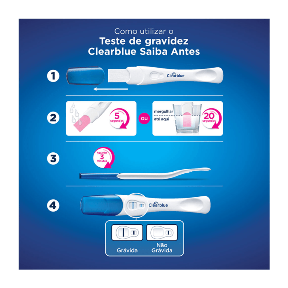 Teste de Gravidez ClearBlue Saiba Antes 1 Unidade