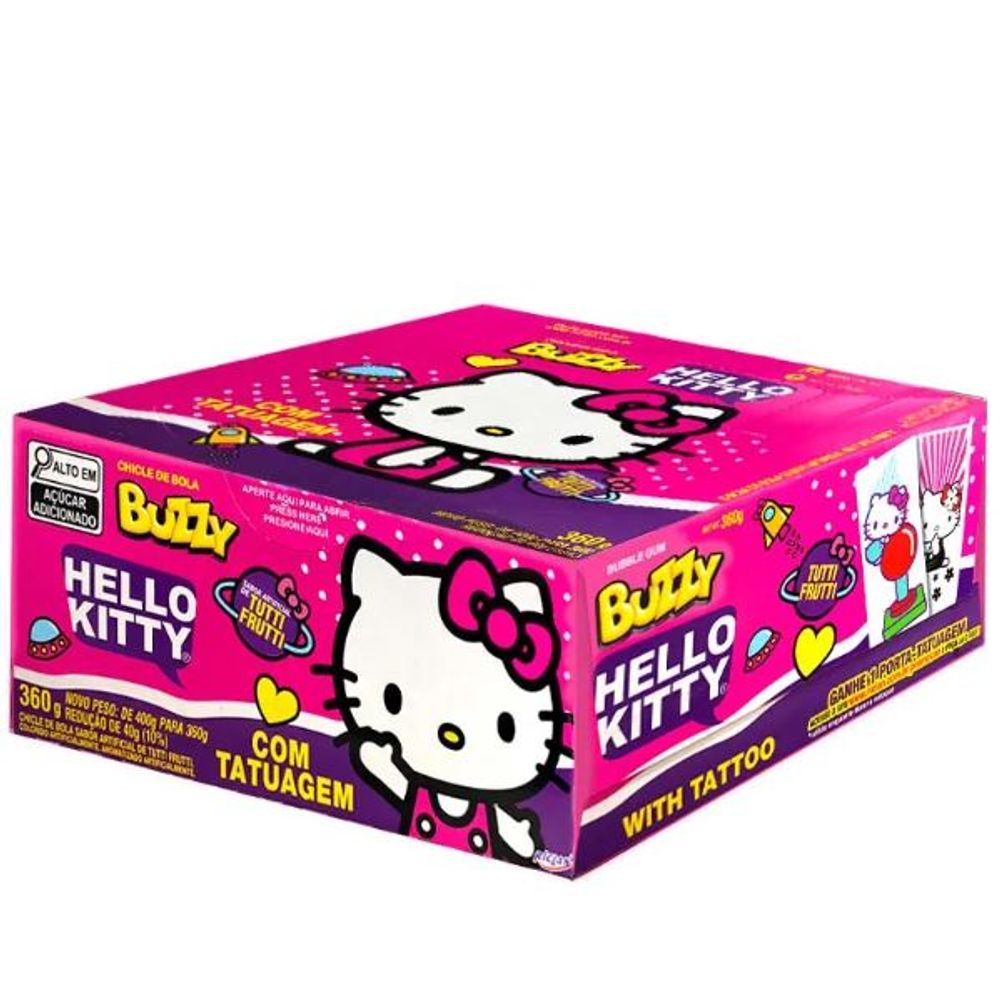 Chiclete Hello Kitty com tattoo sabor tutti frutti caixa com 360g ...