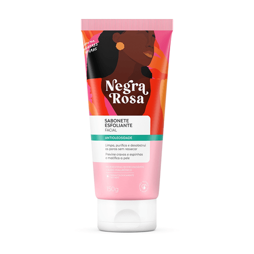 Sabonete Facial Gel Esfoliante Negra Rosa 150G