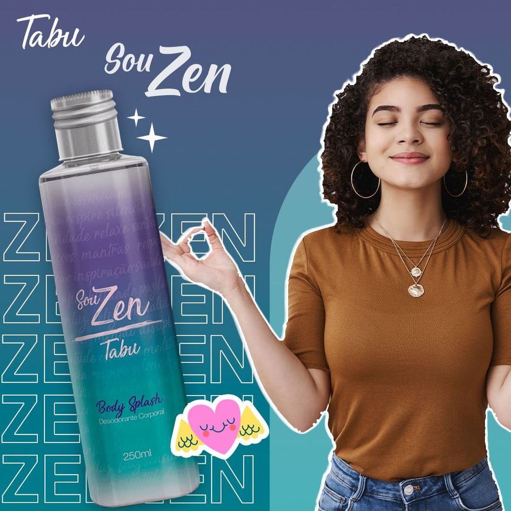 Kit Body Splash Deo Tabu 250ML Zen e Desodorante Creme Sensitive