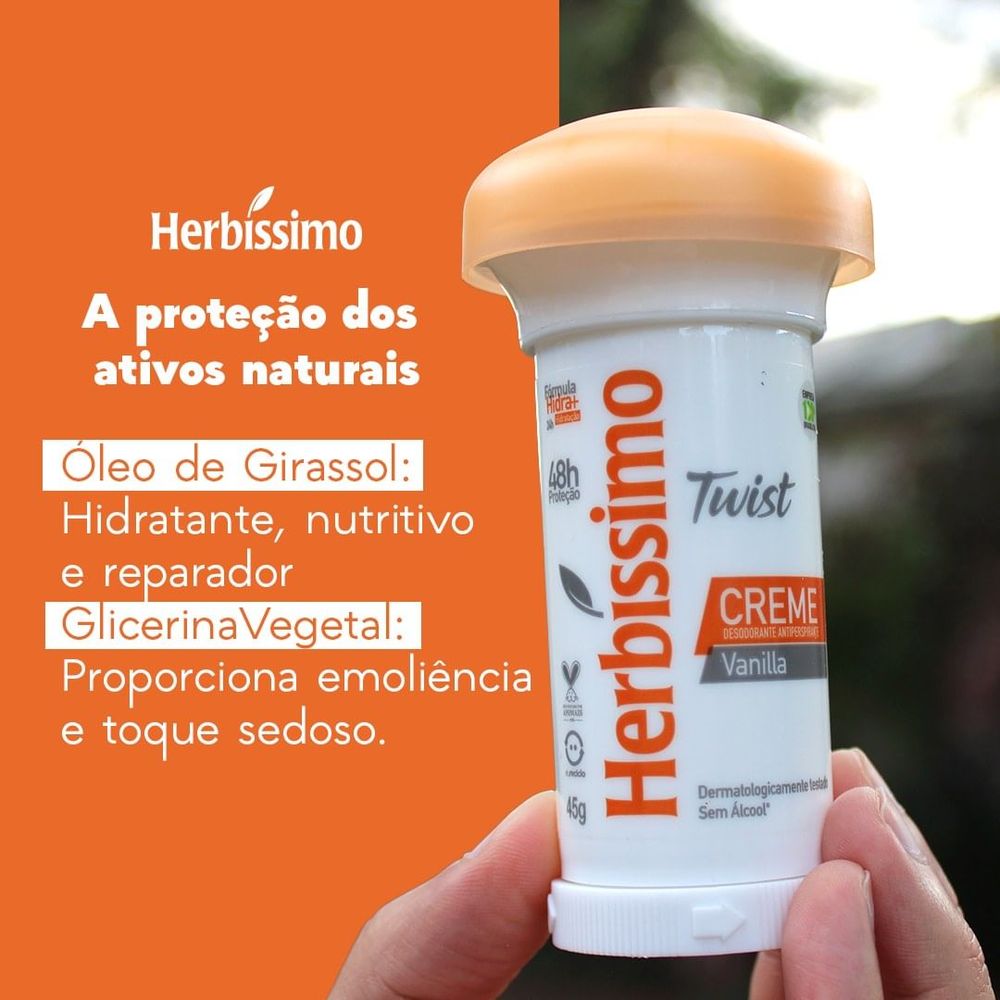 Kit Desodorante Twist Antitranspirante Herbissimo Vanilla e Kit Desodorante Twist Antitranspirante Herbissimo Vanilla e