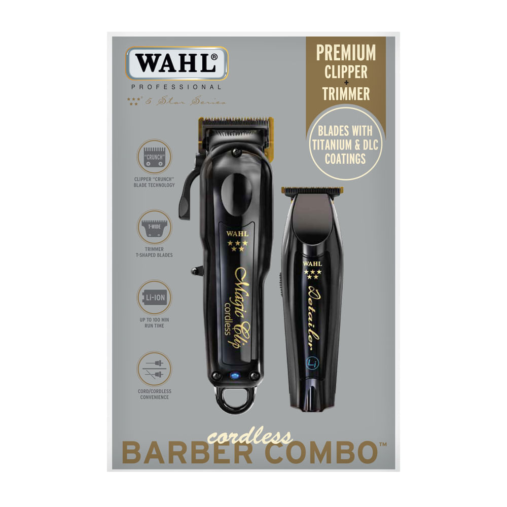 Combo Máquina de Cortar Cabelo e Aparador Sem Fio Barber Cordless