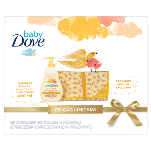 Kit Baby Dove Sabonete Líquido Hidratação Glicerinada 400Ml + Trocador