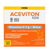 Vitamina C Aceviton Zinco Laranja 30 Comprimidos Efervescentes