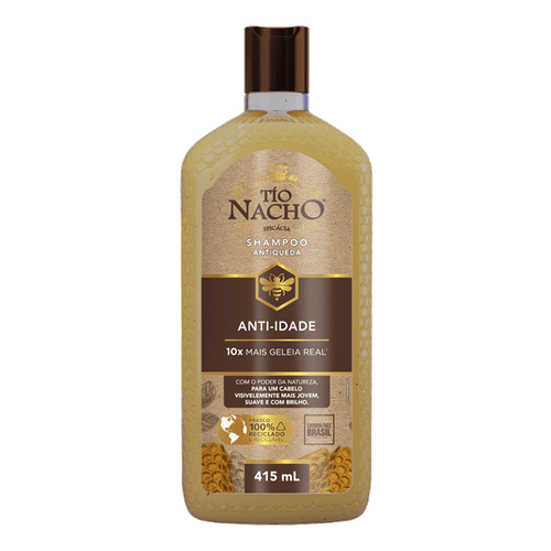 Shampoo Tio Nacho Anti Idade, Nutrição e Brilho Rejuvenecimento Capilar 415ml