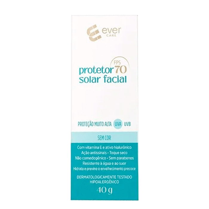 Protetor Solar Facial Ever Care FPS 70 40g