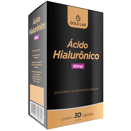 Ácido Hialurônico 80MG com 30 Cápsulas Gold Lab