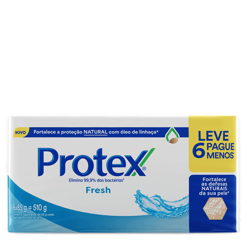 Kit Sabonete Em Barra Antibacteriano Protex Fresh 6 Unidades De 85G