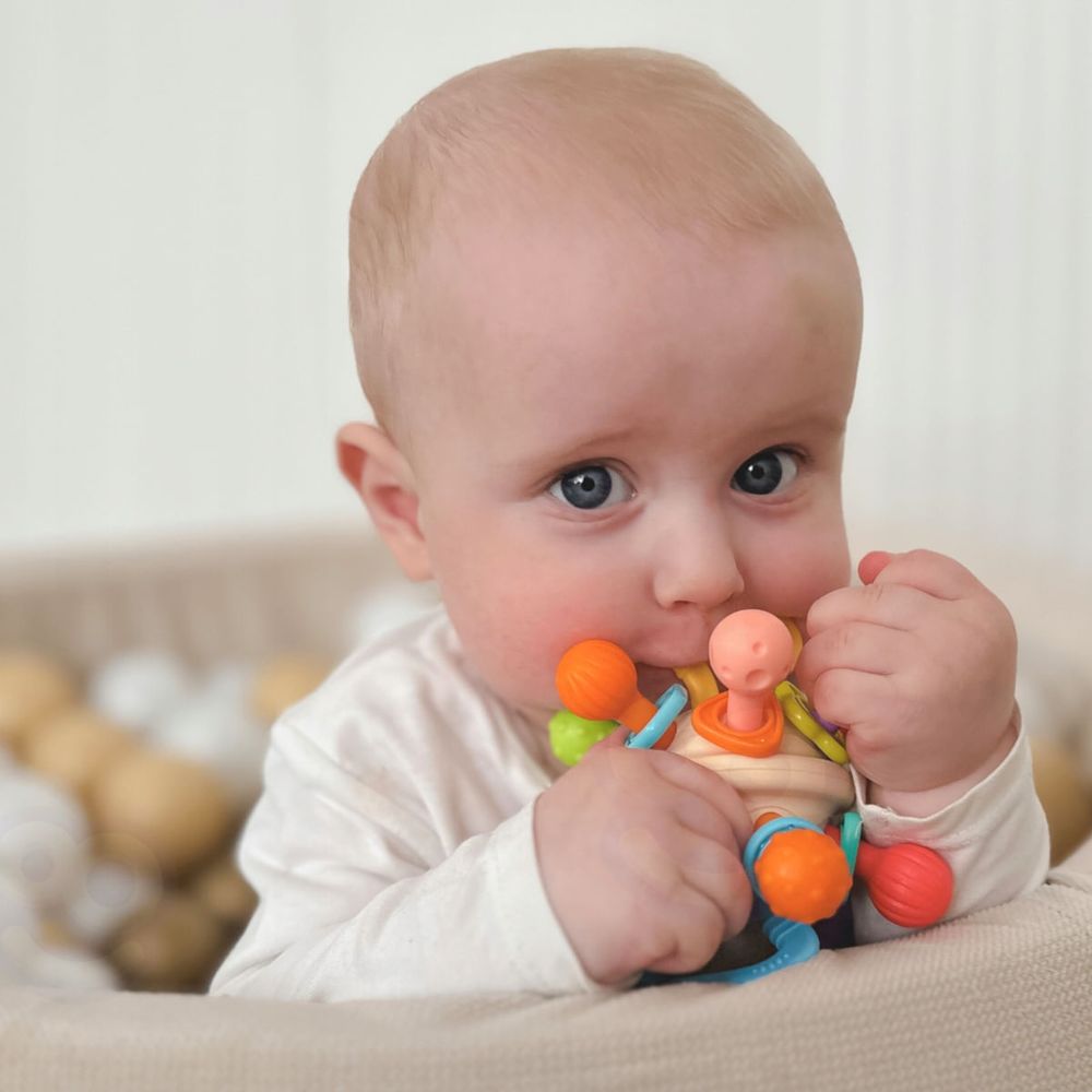 Mordedor Chocalho Bebê Bola Sensorial Massageador Maxi Baby