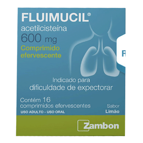 Expectorante Fluimucil 600Mg Sabor Limão 16 Comprimidos Efervescentes