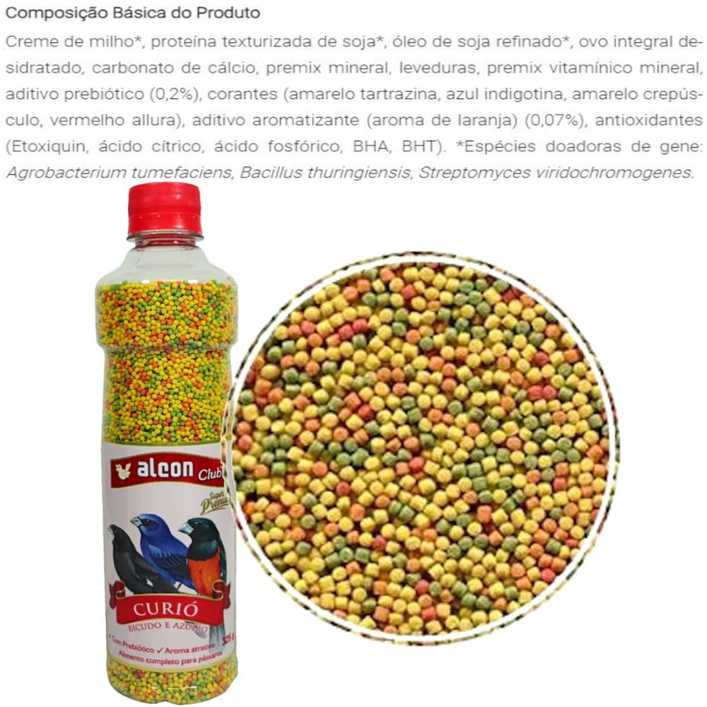 ALCON CLUB CURIÓ BICUDO E AZULÃO 325G SUPER PREMIUM KIT COM 5