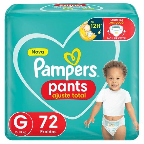 Fralda Pampers Pants Ajuste Total Roupinha G 72 Unidades