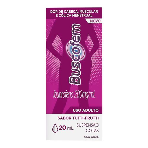 Analgésico, Anti-Inflamatório E Antitérmico Buscofem 200Mg/Ml 20Ml Tutti Frutti Gotas