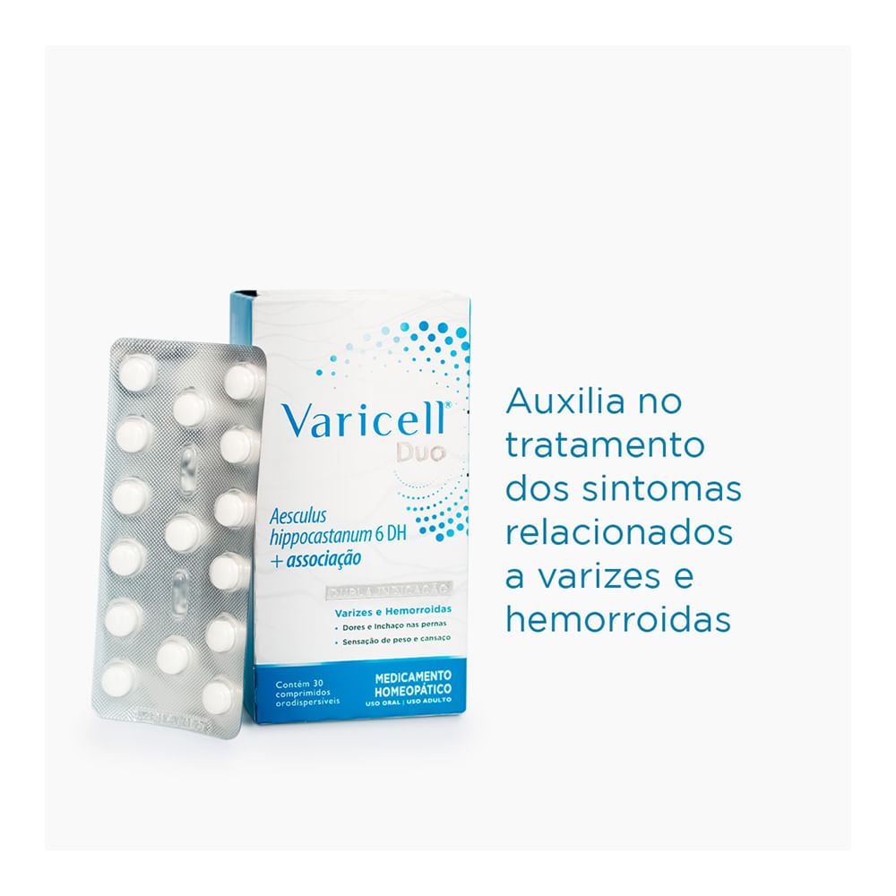 Varicell Duo FQM para Varizes e Hemorróidas 30 Comprimidos Varicell Duo FQM para Varizes e Hemorróidas 30 Comprimidos