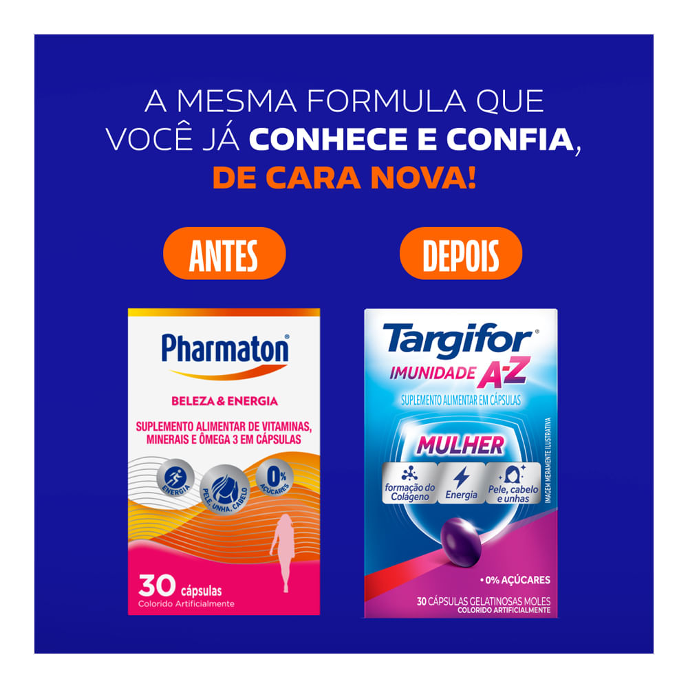 Targifor Imunidade A-Z Mulher 30 Cápsulas - Drogarias Pacheco