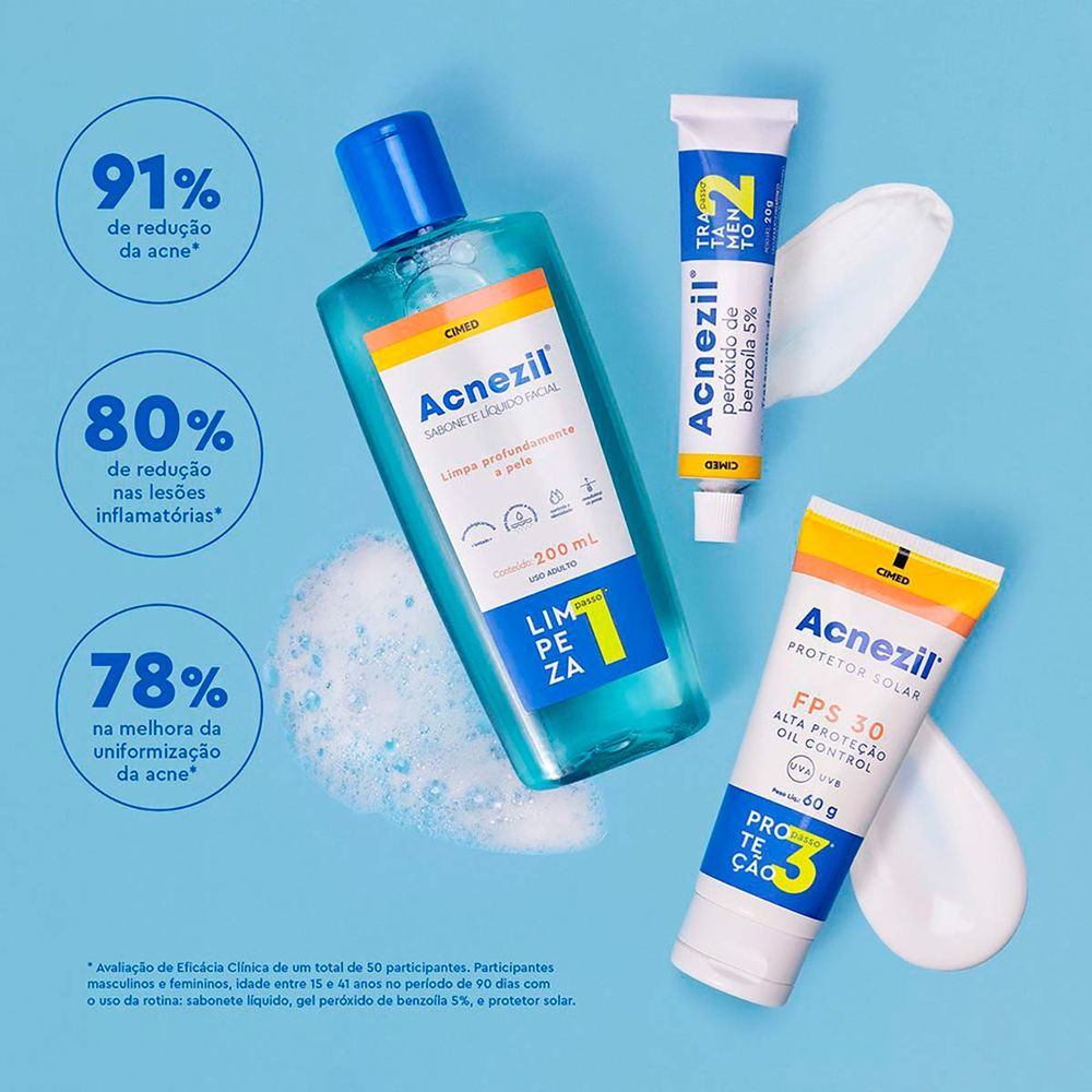 Sabonete Líquido Acnezil Facial Antisseptico 200ml - Drogarias Pacheco