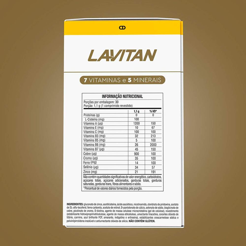Suplemento Alimentar Lavitan Super Fórmula Cabelos e Unhas 30 ...