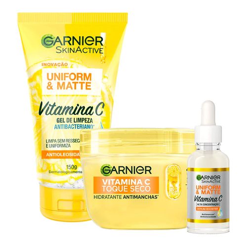Kit-Garnier-Uniform---Matte-Vitamina-C-Gel-de-Limpeza-150ml--Hidratante-Gel-Facial-85g--Serum-Antimarcas-15ml.jpg Kit-Garnier-Uniform---Matte-Vitamina-C-Gel-de-Limpeza-150ml--Hidratante-Gel-Facial-85g--Serum-Antimarcas-15ml.jpg