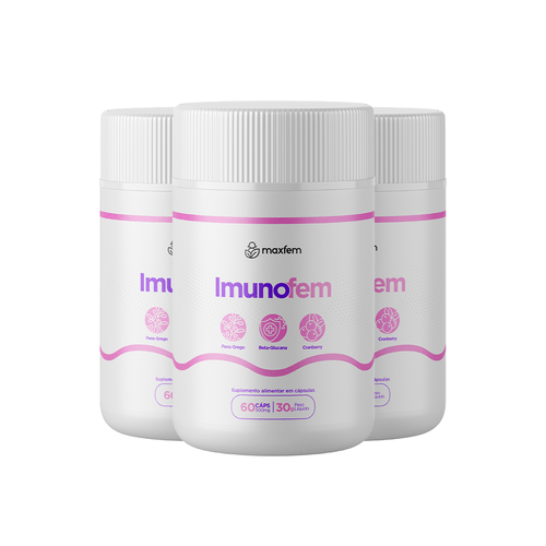 Imunofem, Suplemento Natural para Saúde Íntima Feminina, Tratamento para Candidíase 3 Meses