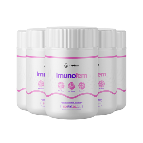 Imunofem, Suplemento Natural para Saúde Íntima Feminina, Tratamento para Candidíase 5 Meses