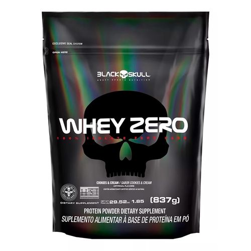 Whey Protein Isolado Whey Zero 837g Pouch Morango Black Skull