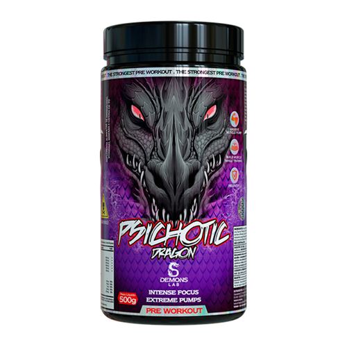 Pré-Treino Psichotic Dragon 500g Fruit Punch Demons Lab