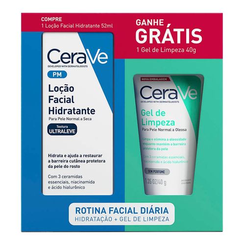 Kit Cerave Facial Loção Hidratante 52Ml + Gel De Limpeza 40G
