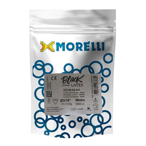 Elástico Intraoral Antimicrobiano Black Medio Morelli 3-16