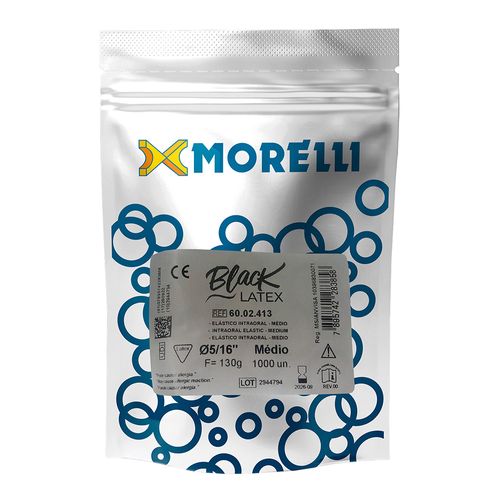 Elástico Intraoral Antimicrobiano Black Medio Morelli 5-16