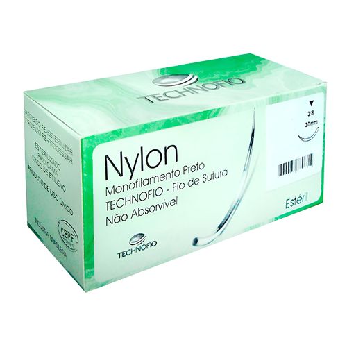 Fio de Sutura em Nylon com Agulha 1,5cm 1/2 círc. Technofio 4-0