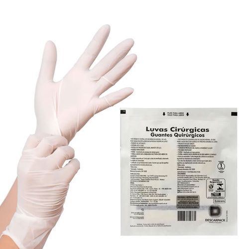 Luva Cirúrgica Estéril em Látex com Pó Descarpack 7,5