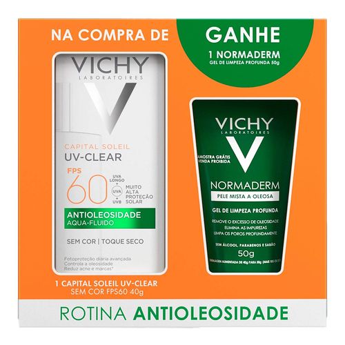 888842---Kit-Vichy-Protetor-Solar-FPS-60-Capital-Soleil-Uv-Clear-40g-Gel-de-Limpeza-Normaderm-50g-1 888842---Kit-Vichy-Protetor-Solar-FPS-60-Capital-Soleil-Uv-Clear-40g-Gel-de-Limpeza-Normaderm-50g-1