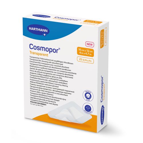 Curativo Filme Transparente com Compressa Absorvente Cosmopor - 10x12cm - Hartmann