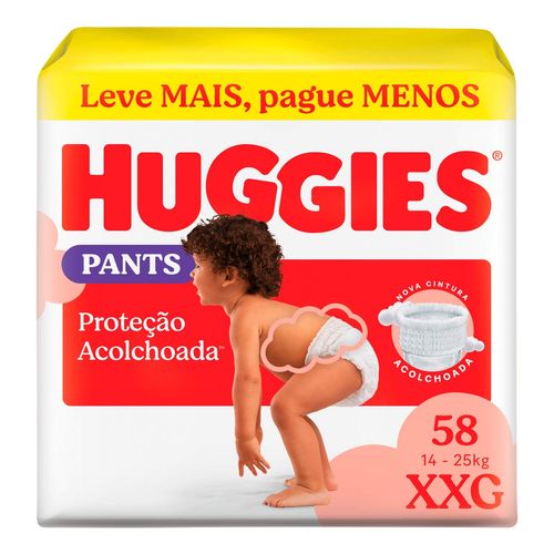 Fralda Huggies Pants Roupinha Proteção Acolchoada Xxg 58 Unidades
