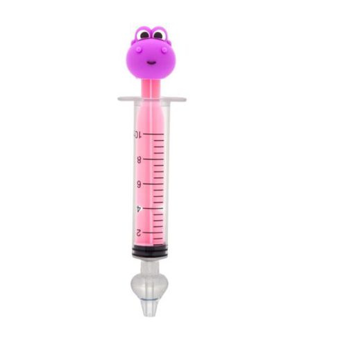Lavador Nasal Seringa Dino Infantil Bico Reutilizável Rosa - Buba