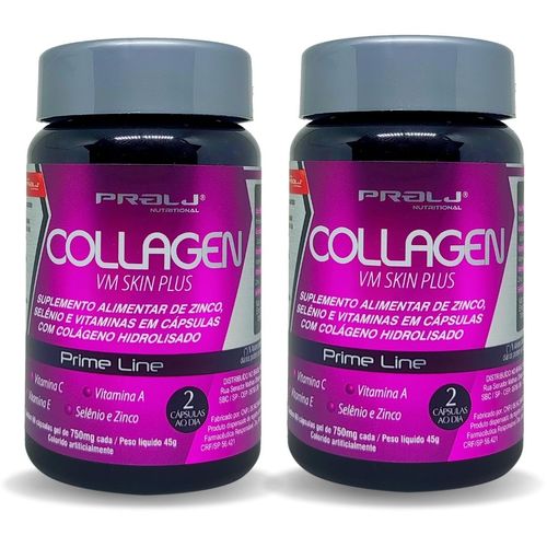 Kit 2 Collagen VM Skin Plus 750mg 120 Cápsulas Softgel Prolj Nutritional COLLAGEN VM SKIN PLUS 750MG 120 CÁPS SOFTGEL KIT 2