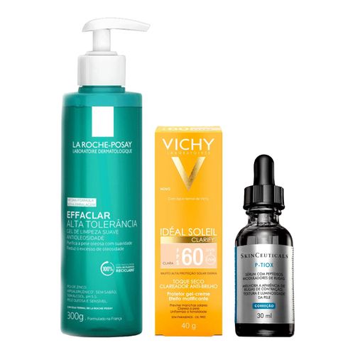 Kit-Effaclar-Alta-Tolerancia-300g--Skinceuticals-P-Tiox-30ml--Protetor-Solar-Clarify-FPS60-Clara-40g-SP Kit-Effaclar-Alta-Tolerancia-300g--Skinceuticals-P-Tiox-30ml--Protetor-Solar-Clarify-FPS60-Clara-40g-SP