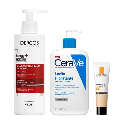 Kit-Protetor-Solar-FPS-60-Ultra-Cover-2-0-30g--Shampoo-Dercos-Energy-400ml--Hidratante-CeraVe-473ml-Pacheco Kit-Protetor-Solar-FPS-60-Ultra-Cover-2-0-30g--Shampoo-Dercos-Energy-400ml--Hidratante-CeraVe-473ml-Pacheco