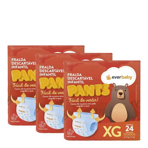 Kit-Fralda-Ever-Baby-Pants-Roupinha-XG-3-Pacotes-com-24-Unidades-Pacheco Kit-Fralda-Ever-Baby-Pants-Roupinha-XG-3-Pacotes-com-24-Unidades-Pacheco