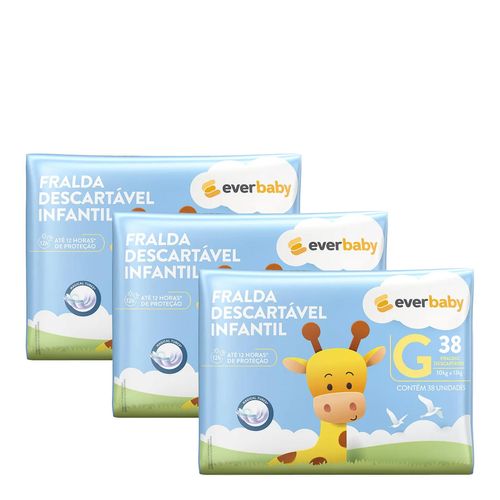 Kit-Fralda-Ever-Baby-G-3-Pacotes-com-38-Unidades Kit-Fralda-Ever-Baby-G-3-Pacotes-com-38-Unidades
