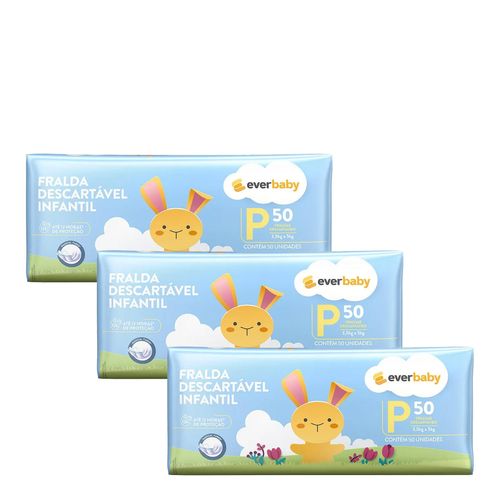 Kit-Fralda-Ever-Baby-P-3-Pacotes-com-50-Unidades Kit-Fralda-Ever-Baby-P-3-Pacotes-com-50-Unidades