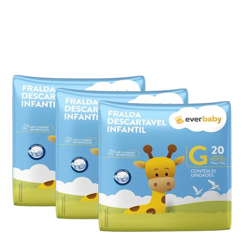 Kit-Fralda-Ever-Baby-G-3-Pacotes-com-20-Unidades Kit-Fralda-Ever-Baby-G-3-Pacotes-com-20-Unidades