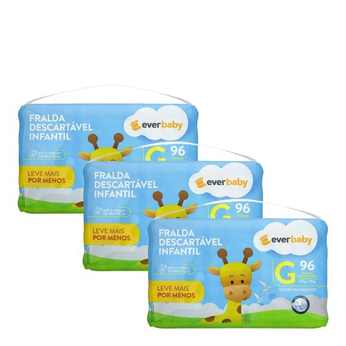 Kit-Fralda-Ever-Baby-G-3-Pacotes-com-96-Unidades Kit-Fralda-Ever-Baby-G-3-Pacotes-com-96-Unidades