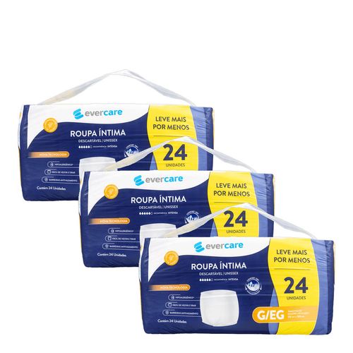 Kit-Roupa-Intima-Descartavel-Ever-Care-G-EG-3-Pacotes-com-24-Unidades Kit-Roupa-Intima-Descartavel-Ever-Care-G-EG-3-Pacotes-com-24-Unidades
