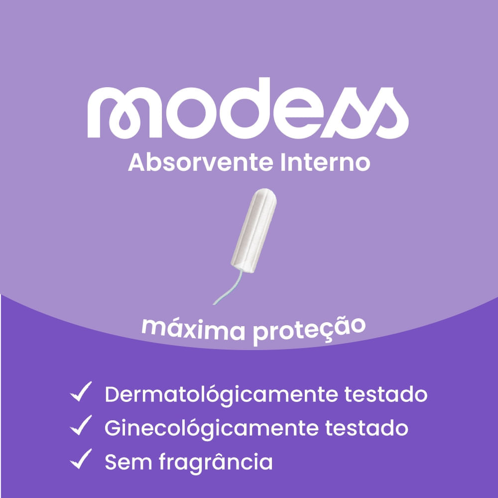 Absorvente Interno Modess Mini Fluxo Leve com 16un Evergreen ...