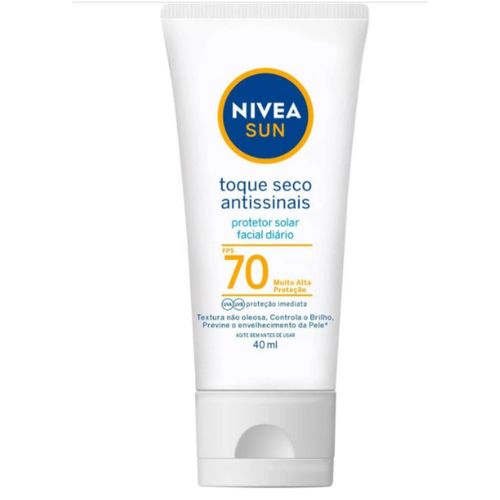 Protetor Solar Facial Nivea Sun Toque Seco Antissinais FPS70 40ml