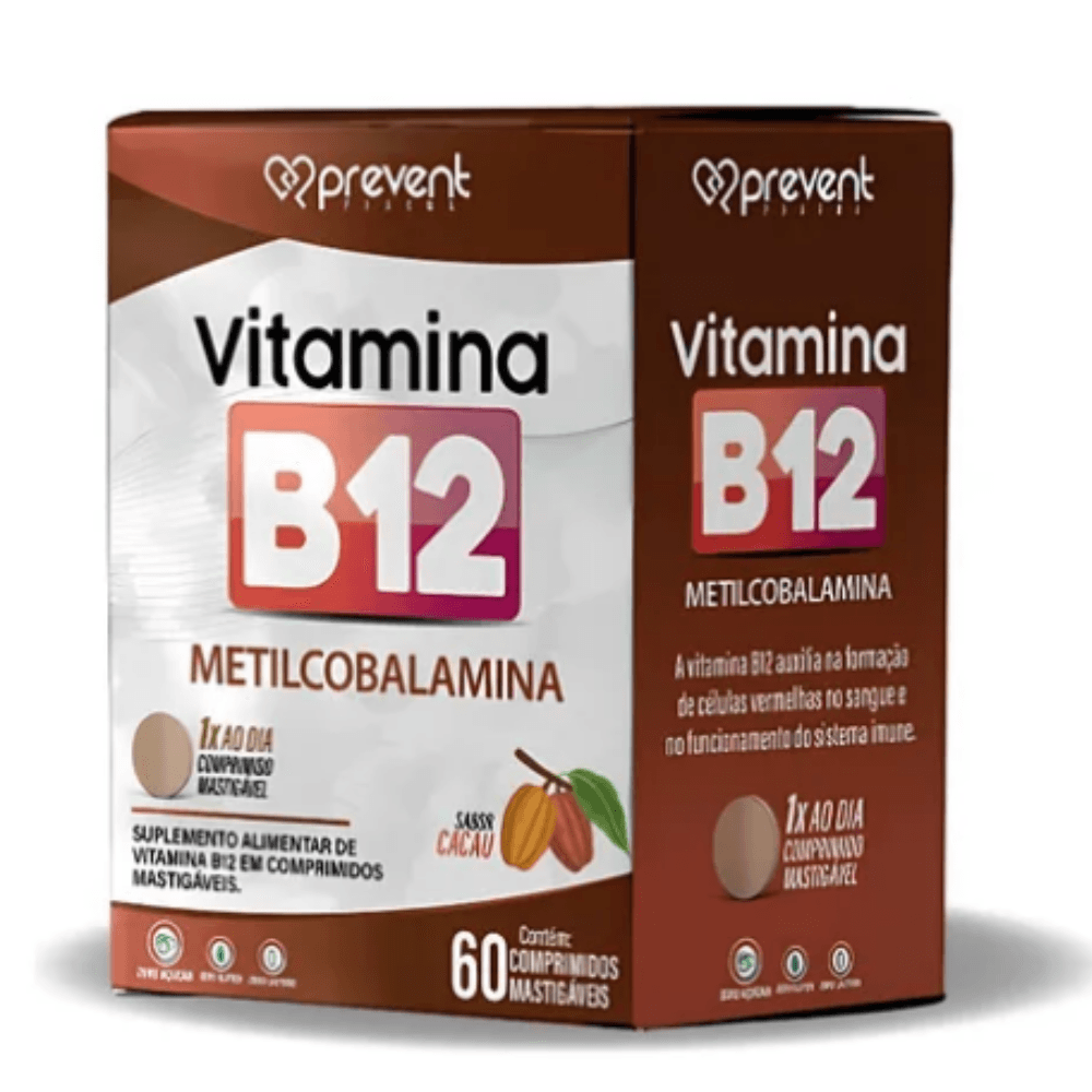 Vitamina B12 Metilcobalamina Cacau C/60 Cápsulas - Prevent Pharma ...
