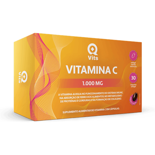 Vitamina C 1.000MG QMaisVits 30 Cápsulas Softgel sem sabor